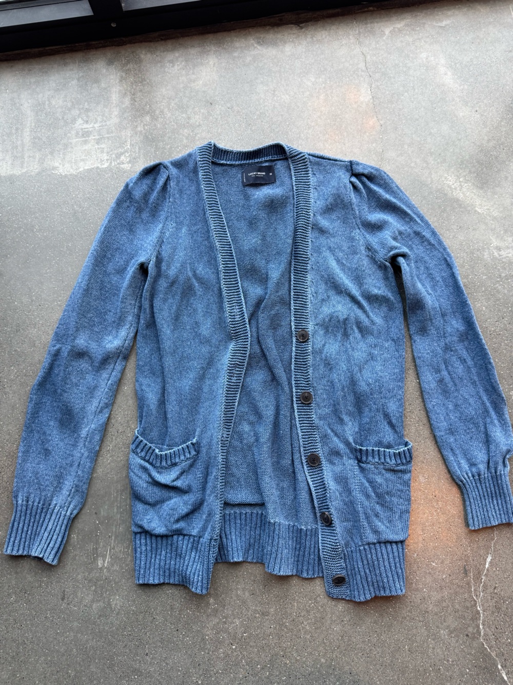 Lucky Brand Men's Denim Blue Button-Front Cardigan